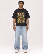 Mockup Boxy Heavyweight Tee Black male full-body 05