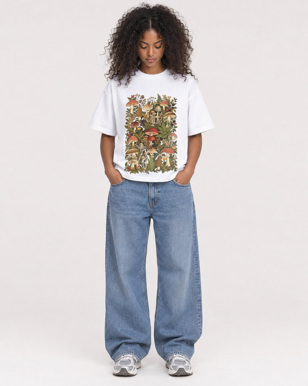 Mockup Boxy Heavyweight Tee White female full-body 05