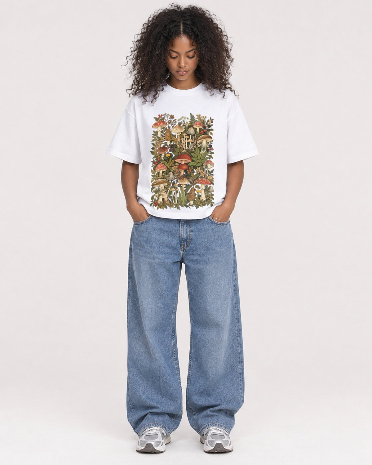 Mockup Boxy Heavyweight Tee White female full-body 05