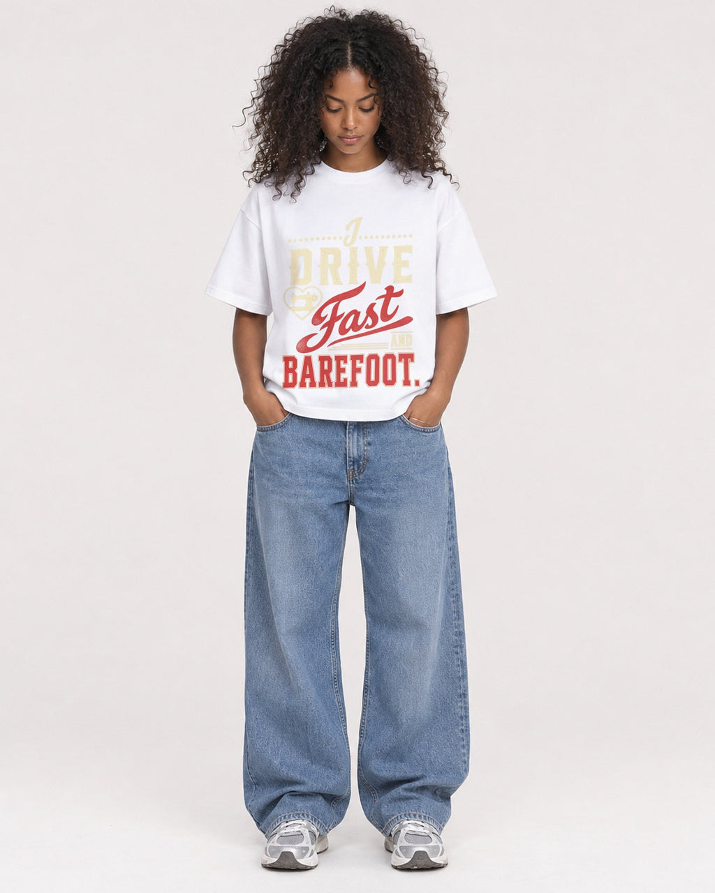 Mockup Boxy Heavyweight Tee White female full-body 05
