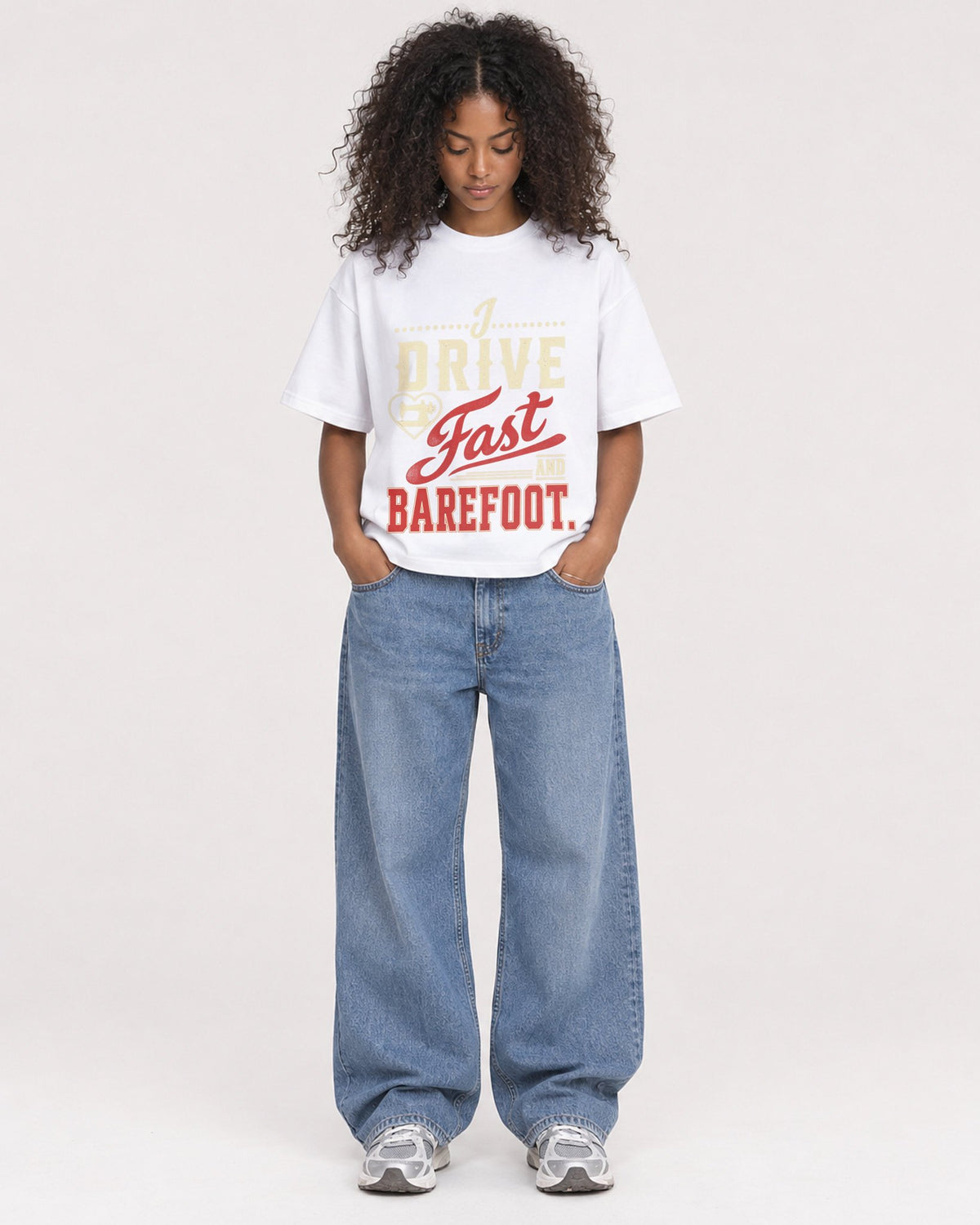 Mockup Boxy Heavyweight Tee White female full-body 05
