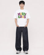 Mockup Boxy Heavyweight Tee White male full-body 01