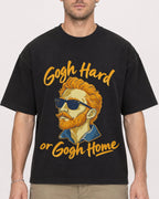 Mockup Boxy Heavyweight Tee Black male close-up 08