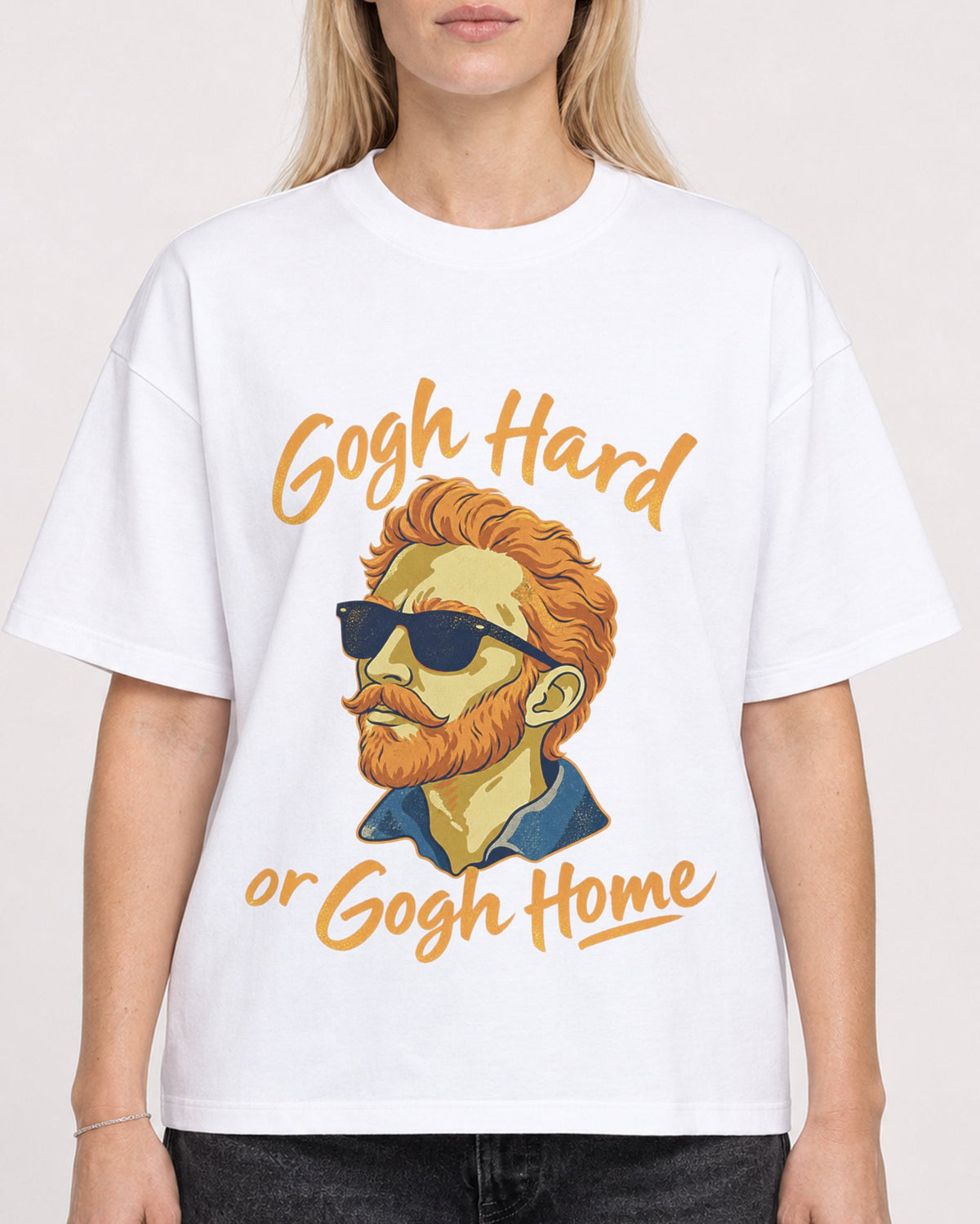 Mockup Boxy Heavyweight Tee White female close-up 08