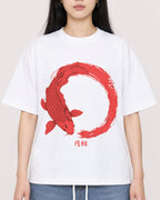 Mockup Boxy Heavyweight Tee White female close-up 01
