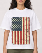 Mockup Boxy Heavyweight Tee White female close-up 07