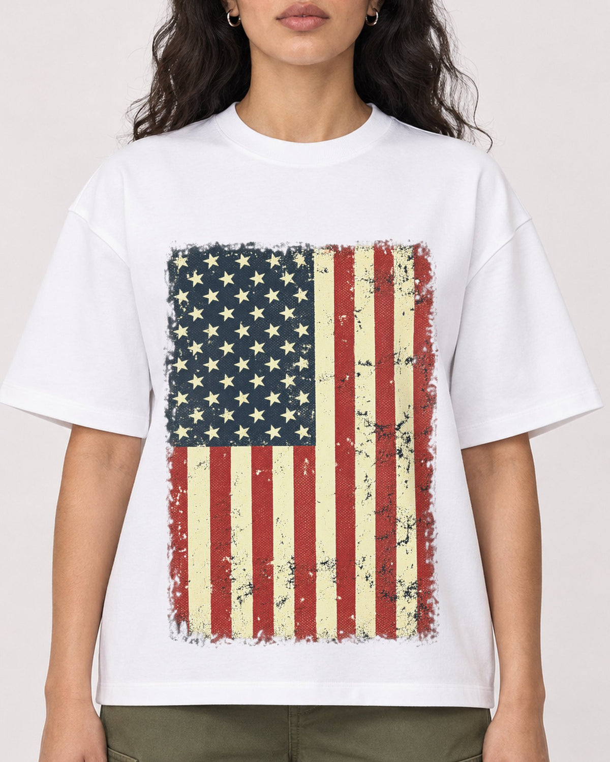 Mockup Boxy Heavyweight Tee White female close-up 07