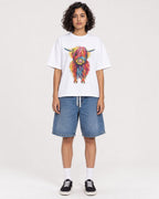 Mockup Boxy Heavyweight Tee White female full-body 26