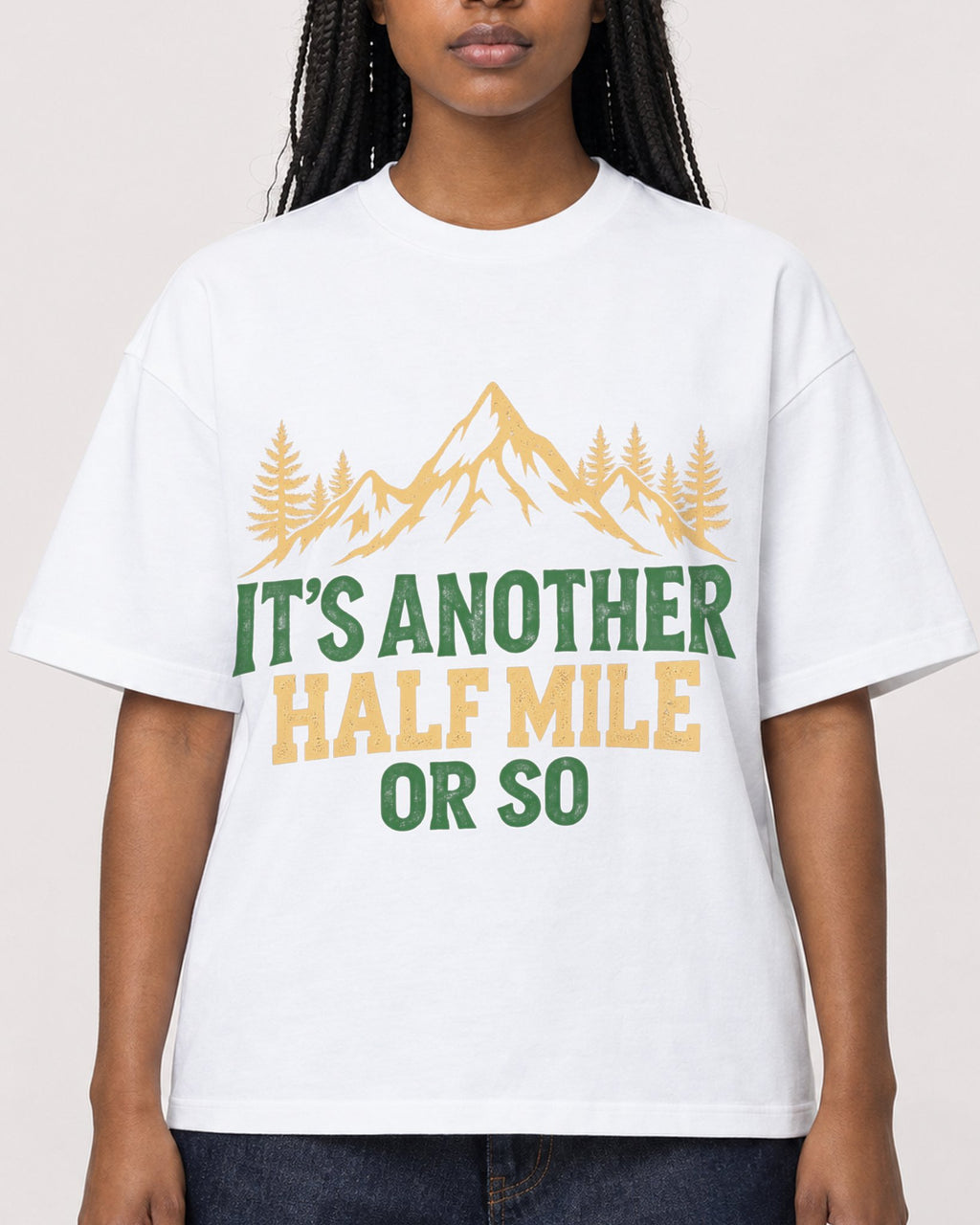 Mockup Boxy Heavyweight Tee White female close-up 04