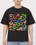 Mockup Boxy Heavyweight Tee Black male close-up 01