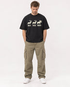 Mockup Boxy Heavyweight Tee Black male full-body 08