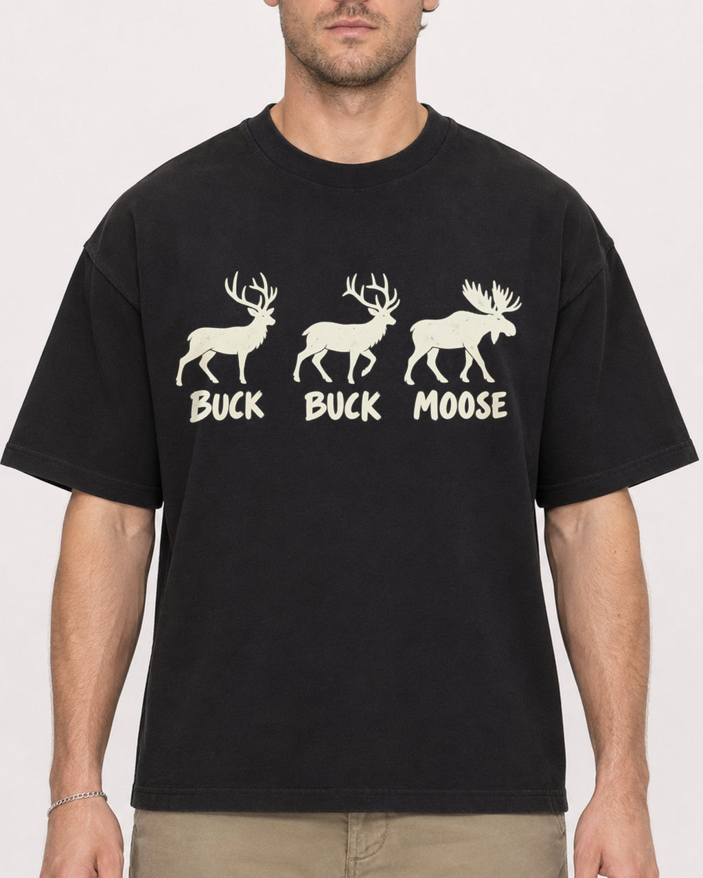 Mockup Boxy Heavyweight Tee Black male close-up 08