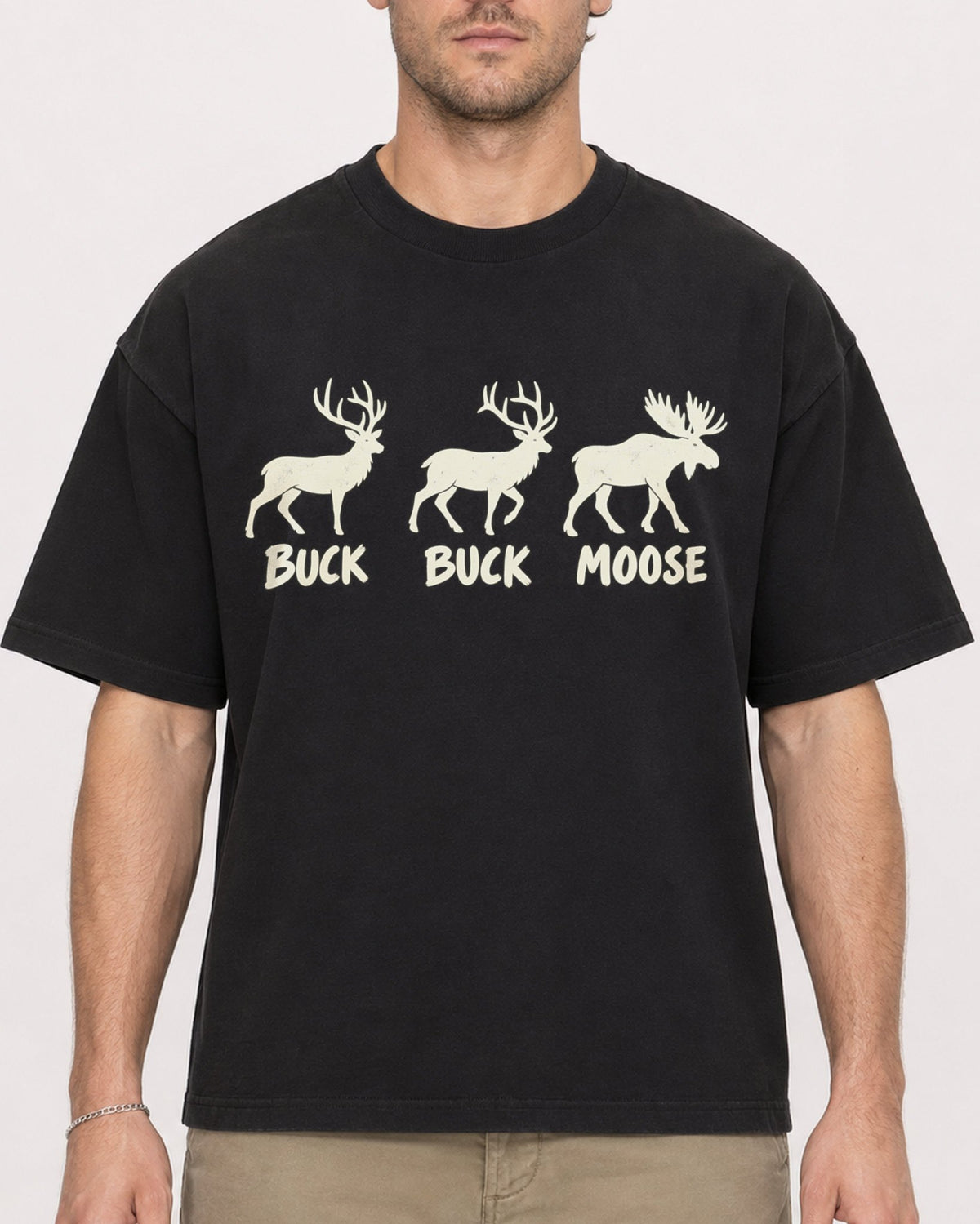 Mockup Boxy Heavyweight Tee Black male close-up 08