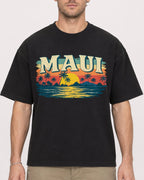 Mockup Boxy Heavyweight Tee Black male close-up 08