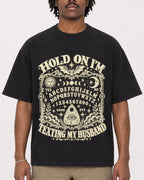 Mockup Boxy Heavyweight Tee Black male close-up 04