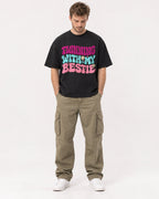 Mockup Boxy Heavyweight Tee Black male full-body 08