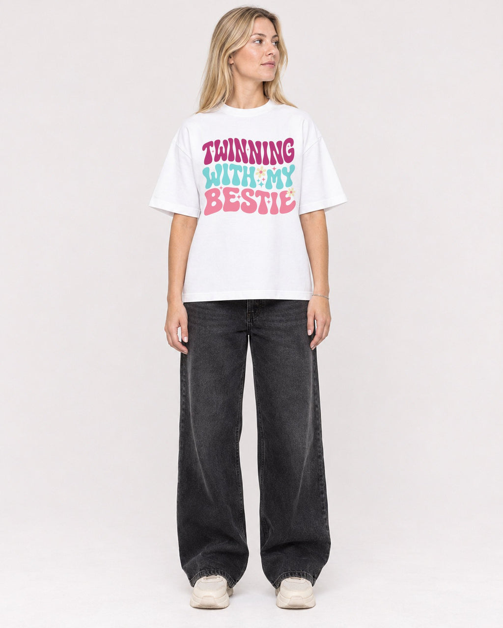 Mockup Boxy Heavyweight Tee White female full-body 08