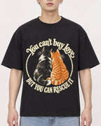 Mockup Boxy Heavyweight Tee Black male close-up 01