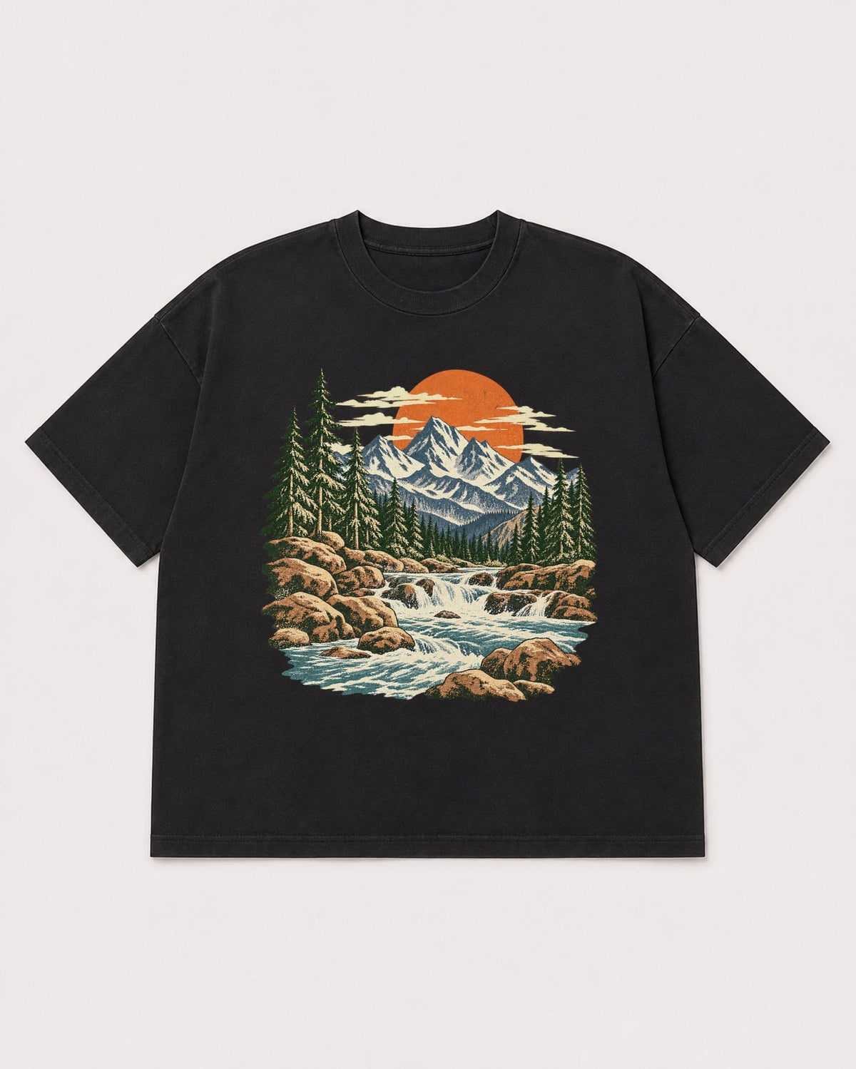 Mockup Boxy Heavyweight Tee Black product