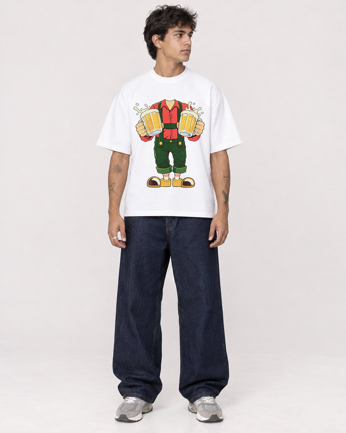 Mockup Boxy Heavyweight Tee White male full-body 06
