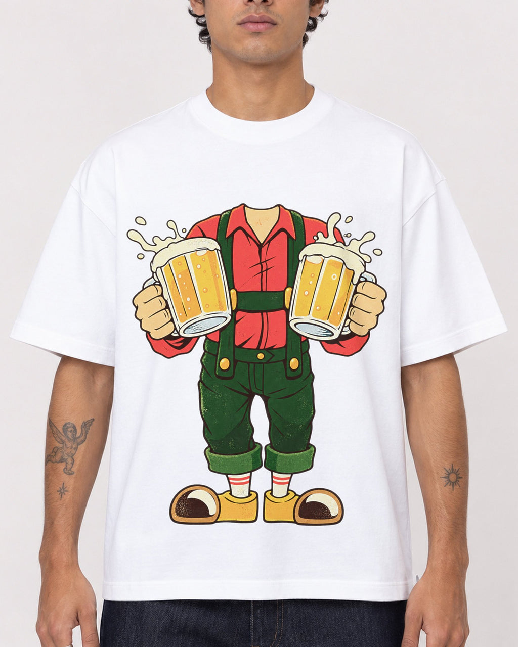 Mockup Boxy Heavyweight Tee White male close-up 06