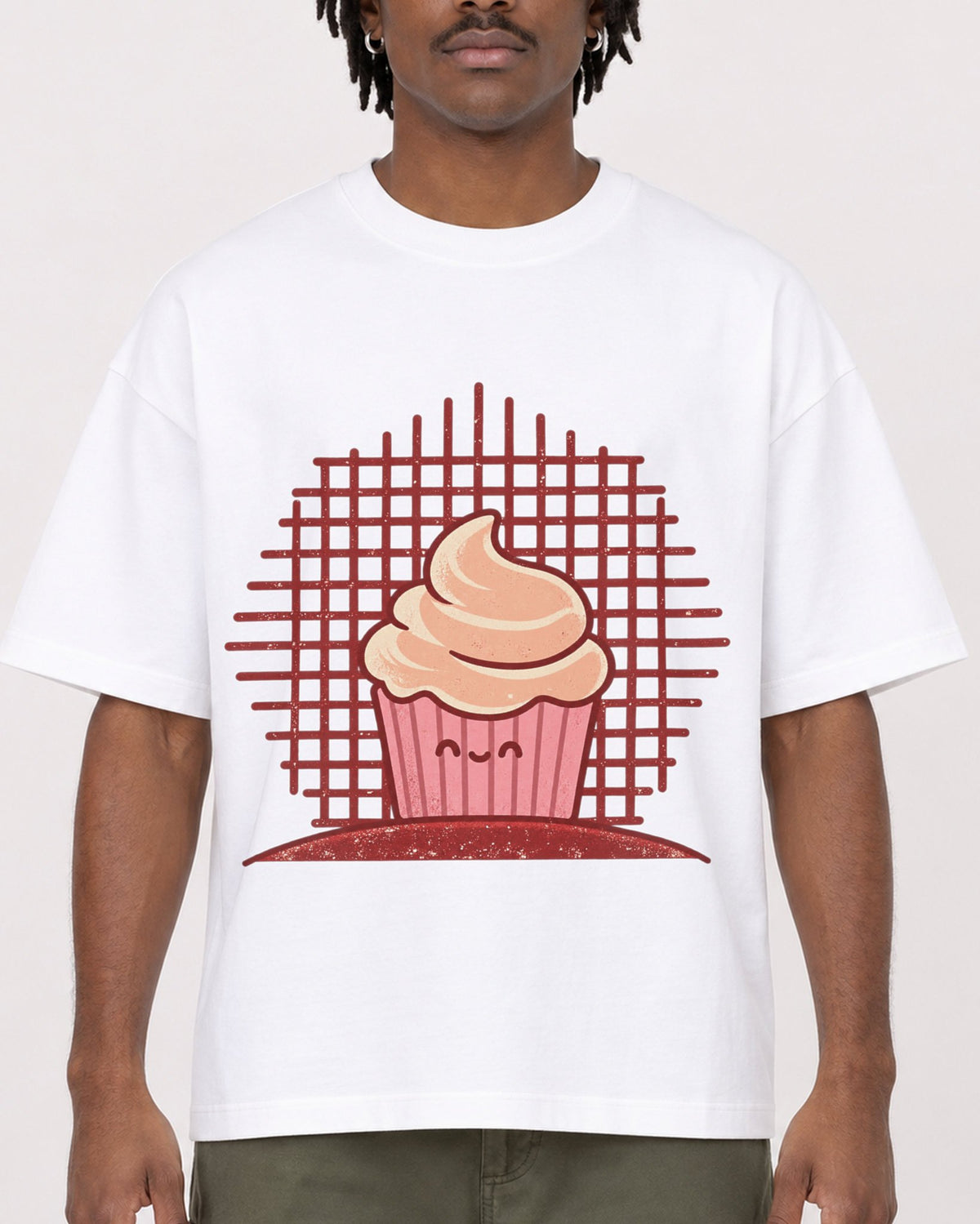 Mockup Boxy Heavyweight Tee White male close-up 04