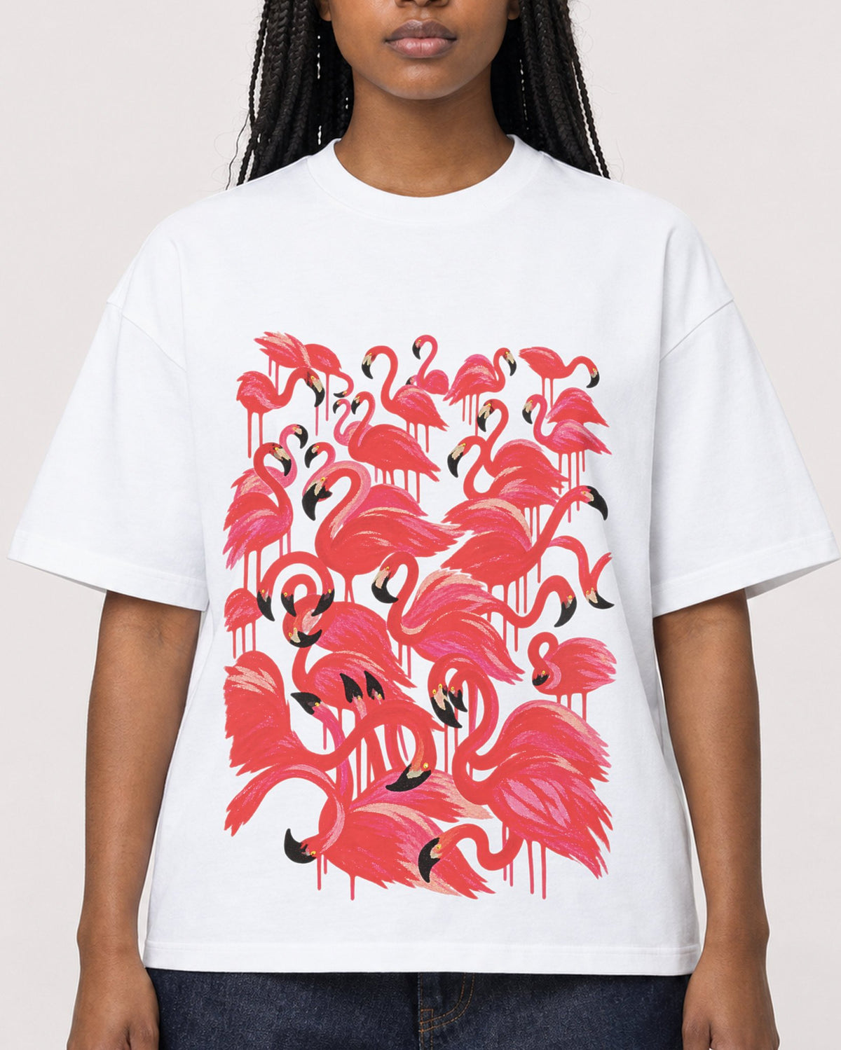 Mockup Boxy Heavyweight Tee White female close-up 04