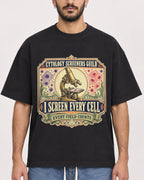 Mockup Boxy Heavyweight Tee Black male close-up 07