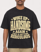 Mockup Boxy Heavyweight Tee Black male close-up 44