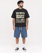 Mockup Boxy Heavyweight Tee Black male full-body 07