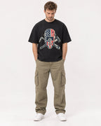 Mockup Boxy Heavyweight Tee Black male full-body 08