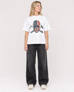 Mockup Boxy Heavyweight Tee White female full-body 08