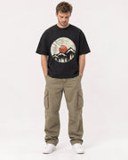 Mockup Boxy Heavyweight Tee Black male full-body 08