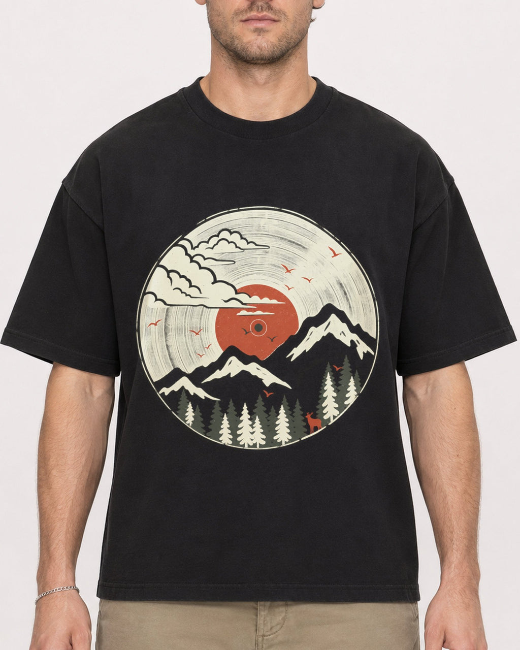 Mockup Boxy Heavyweight Tee Black male close-up 08