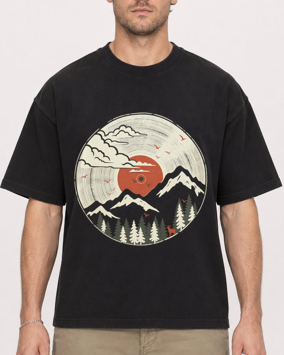 Mockup Boxy Heavyweight Tee Black male close-up 08