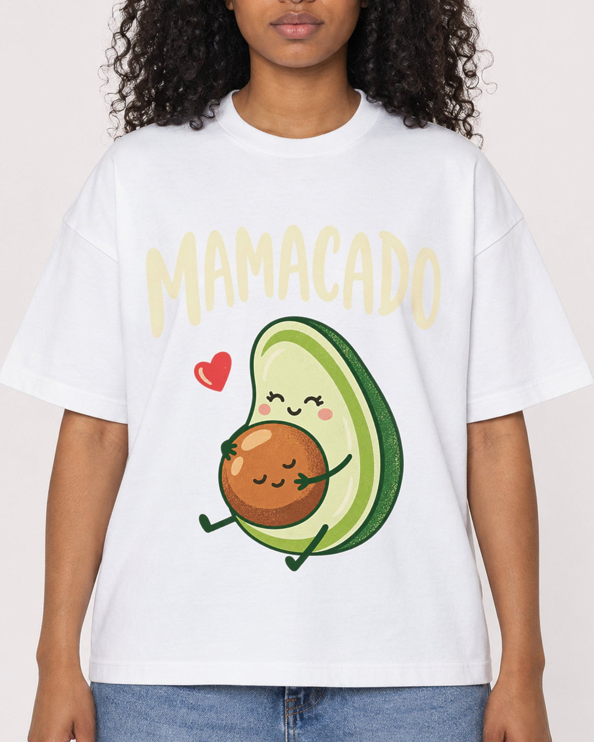 Mockup Boxy Heavyweight Tee White female close-up 05