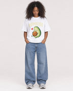 Mockup Boxy Heavyweight Tee White female full-body 05