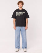 Mockup Boxy Heavyweight Tee Black male full-body 09