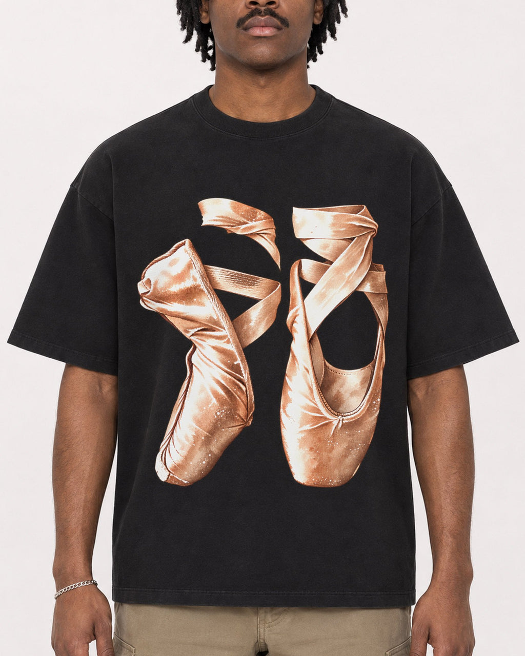 Mockup Boxy Heavyweight Tee Black male close-up 04