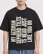 Mockup Boxy Heavyweight Tee Black male close-up 43