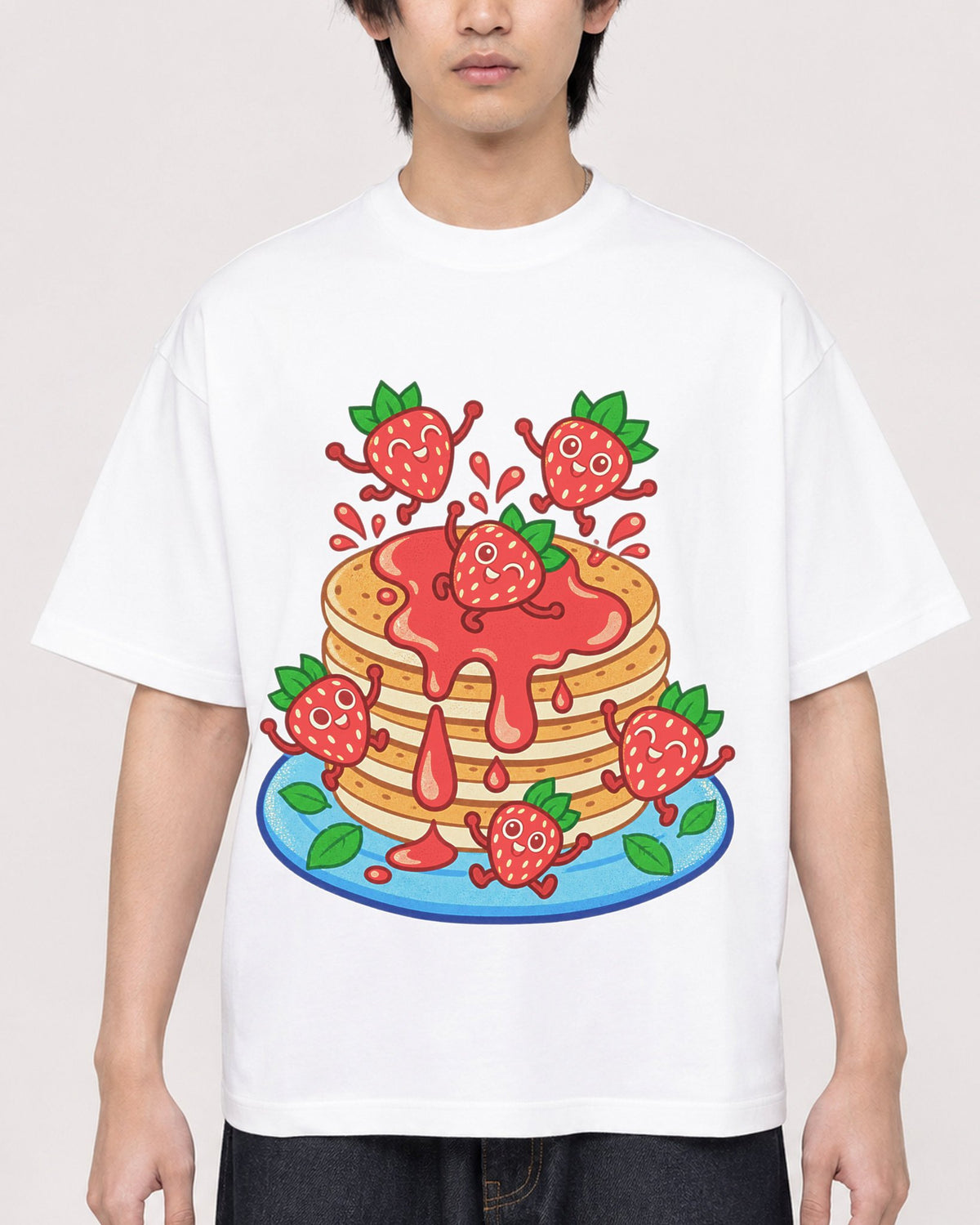 Mockup Boxy Heavyweight Tee White male close-up 11