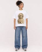 Mockup Boxy Heavyweight Tee White female full-body 20