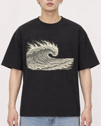 Mockup Boxy Heavyweight Tee Black male close-up 01
