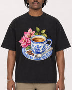 Mockup Boxy Heavyweight Tee Black male close-up 04
