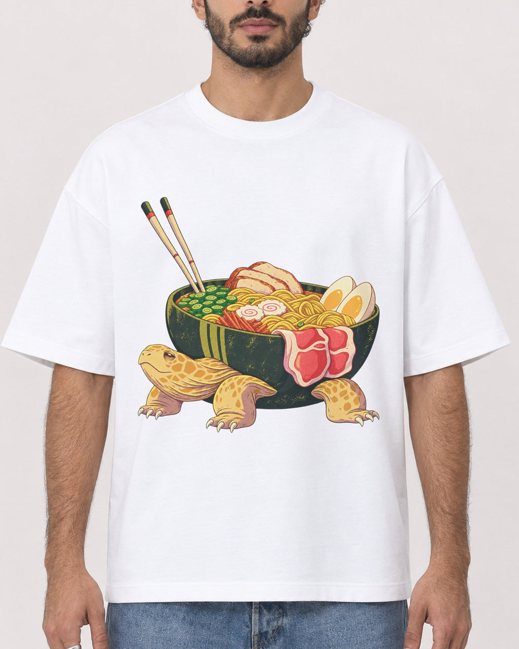 Mockup Boxy Heavyweight Tee White male close-up 27