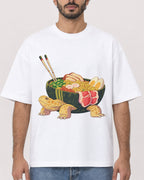 Mockup Boxy Heavyweight Tee White male close-up 27