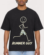 Mockup Boxy Heavyweight Tee Black male close-up 05
