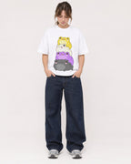 Mockup Boxy Heavyweight Tee White female full-body 29