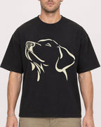 Mockup Boxy Heavyweight Tee Black male close-up 08