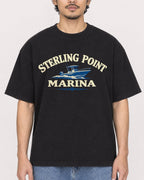 Mockup Boxy Heavyweight Tee Black male close-up 02